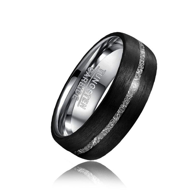 Carbon Fiber Men's Tungsten Steel Ring