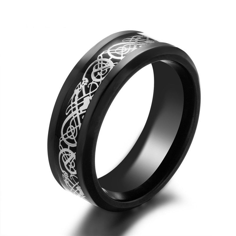 Titanium Steel Carbon Fiber Dragon Ring