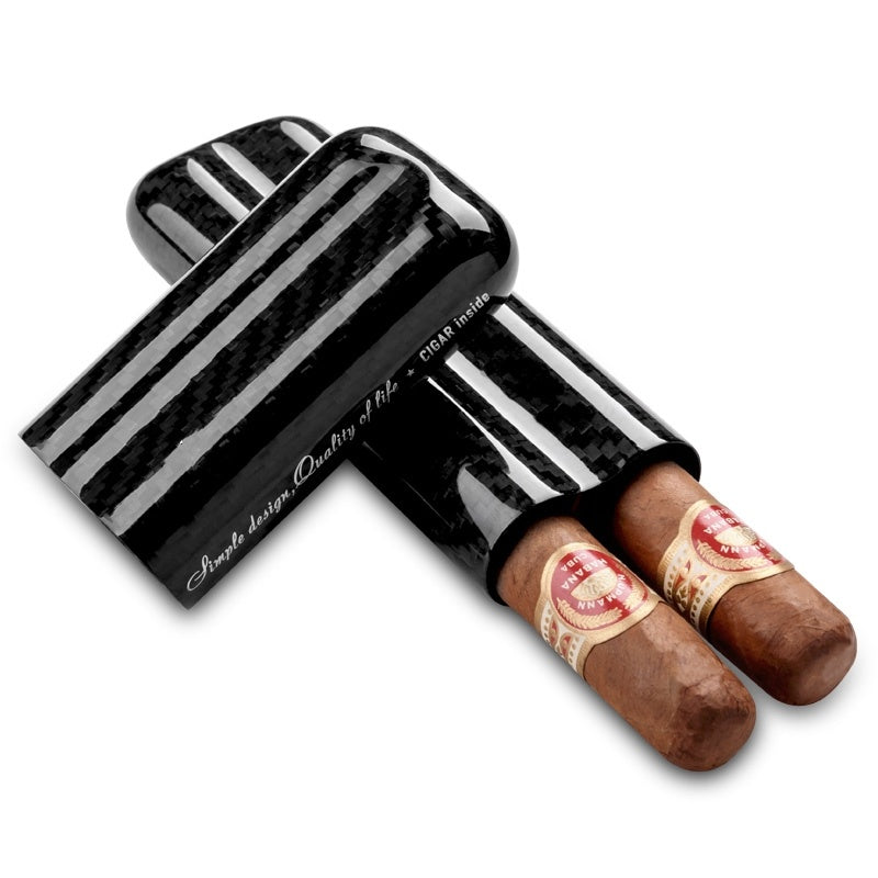 Portable 3 Vintage Carbon Fiber Cigar Tube Accessorie