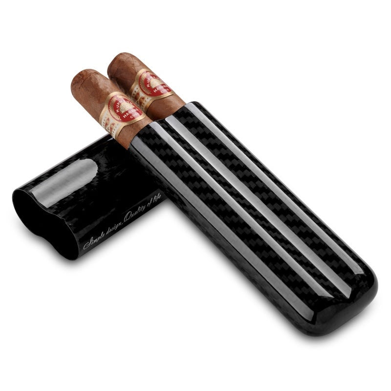 Portable 3 Vintage Carbon Fiber Cigar Tube Accessorie