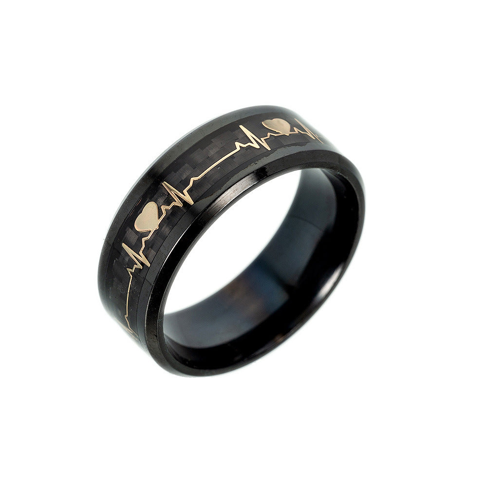 Couple Carbon Fiber ECG Couple Ring